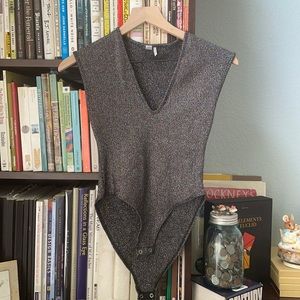 Out from under black rainbow sparkle bodysuit xs